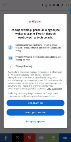 Preview of the Codojedzenia website, a media outlet in Poland for sponsored articles