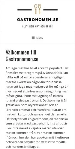 Podgląd witryny Gastronomen, medium z kraju Szwecja do artykułów sponsorowanych