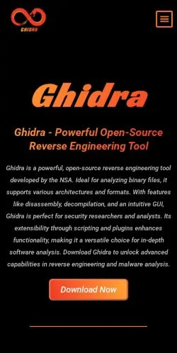 Vista previa del sitio Ghidra Reverse Engineering, medio de Estados Unidos para artículos patrocinados