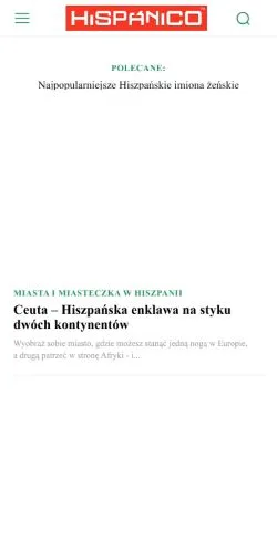Podgląd witryny HISPÁNICO, medium z kraju Polska do artykułów sponsorowanych