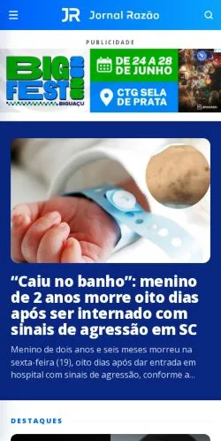 Anteprima del sito Jornal Razão, media di Brasile per articoli sponsorizzati