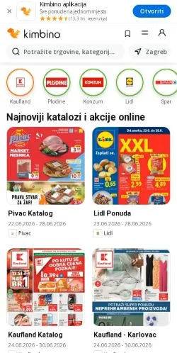 Podgląd witryny Kimbino, medium z kraju Chorwacja do artykułów sponsorowanych