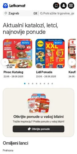 Anteprima del sito Letkomat, media di Croazia per articoli sponsorizzati