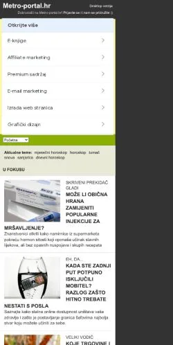 Anteprima del sito Metro-portal.hr, media di Croazia per articoli sponsorizzati