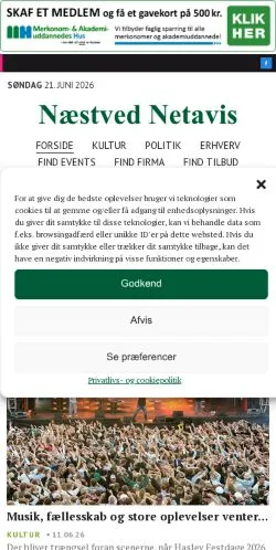 Podgląd witryny Næstved Netavis, medium z kraju Dania do artykułów sponsorowanych