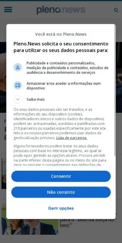 스폰서 기사용 포르투갈 매체 Pleno 사이트 미리보기