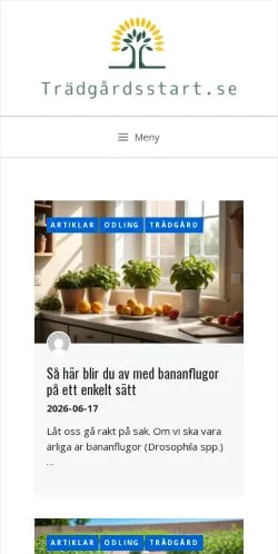 Anteprima del sito Trädgårdsstart, media di Svezia per articoli sponsorizzati