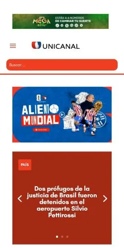 Anteprima del sito Unicanal, media di Spagna per articoli sponsorizzati