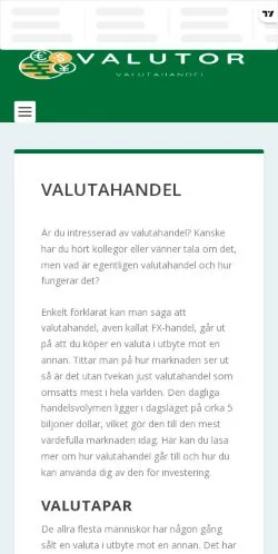 Forhåndsvisning av nettstedet Valutahandel, medium fra Sverige for sponsede artikler
