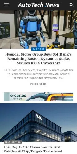 Anteprima del sito AutoTech News, media di Stati Uniti per articoli sponsorizzati