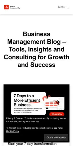 Anteprima del sito Business Management Blog, media di Stati Uniti per articoli sponsorizzati