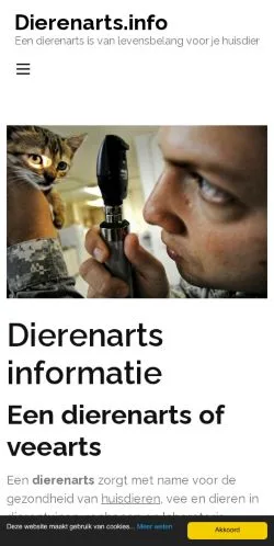 Pré-visualização do site Dierenarts Info, meio de Países Baixos para artigos patrocinados