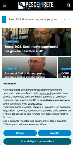 Anteprima del sito Pesceinrete, media di Italia per articoli sponsorizzati