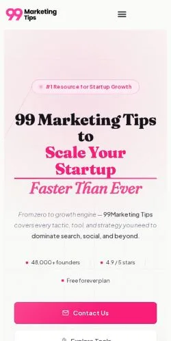 Pré-visualização do site 99MarketingTips, meio de Estados Unidos para artigos patrocinados