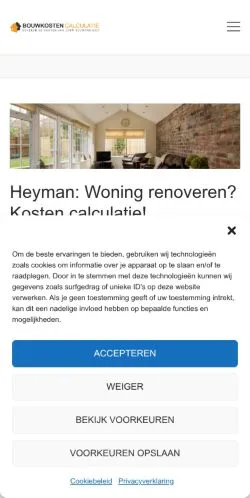 Vista previa del sitio Heyman, medio de Bélgica para artículos patrocinados
