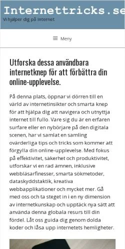 Forhåndsvisning av nettstedet Internettricks, medium fra Sverige for sponsede artikler