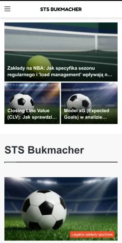 Anteprima del sito STS Bukmacher, media di Polonia per articoli sponsorizzati