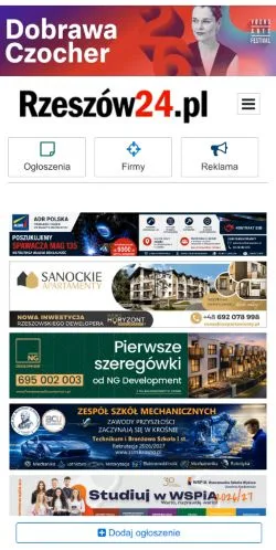 Podgląd witryny Rzeszów24, medium z kraju Polska do artykułów sponsorowanych