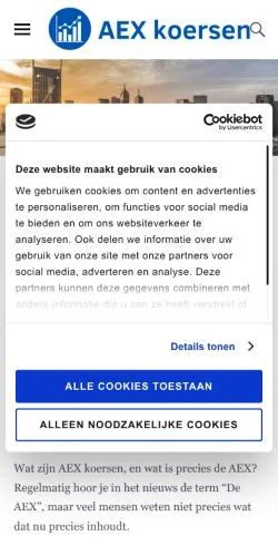 스폰서 기사용 네덜란드 매체 AEX Koersen 사이트 미리보기