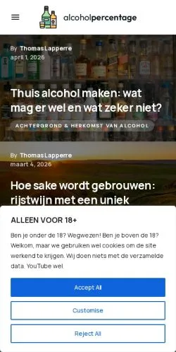 Anteprima del sito Alcohol Percentage, media di Paesi Bassi per articoli sponsorizzati