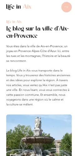 Podgląd witryny Life In Aix, medium z kraju Francja do artykułów sponsorowanych