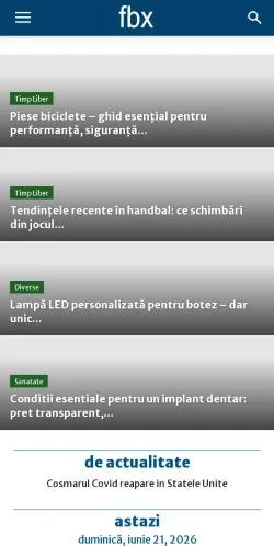 Forhåndsvisning av nettstedet Fbx, medium fra Romania for sponsede artikler