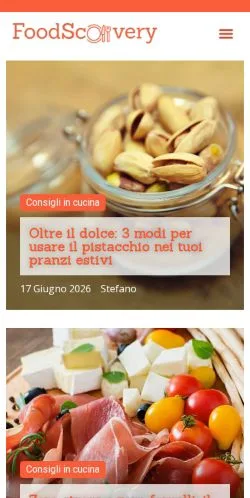 Anteprima del sito Foodscovery il Blog di Gastronomia, media di Italia per articoli sponsorizzati