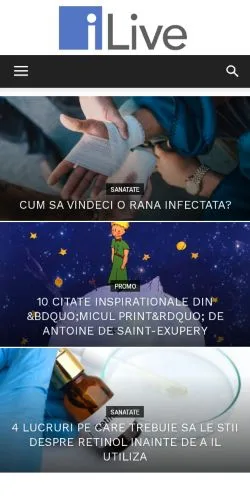 Forhåndsvisning av nettstedet iLive, medium fra Romania for sponsede artikler