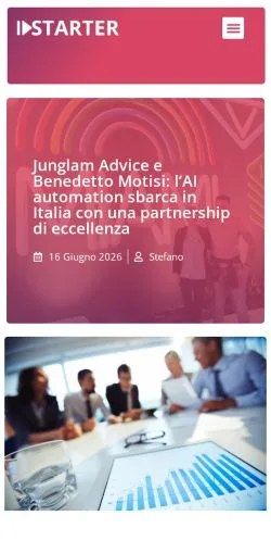 Aperçu du site Istarter, média de Italie pour articles sponsorisés
