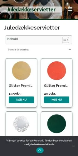 Anteprima del sito Juledækkeservietter, media di Danimarca per articoli sponsorizzati