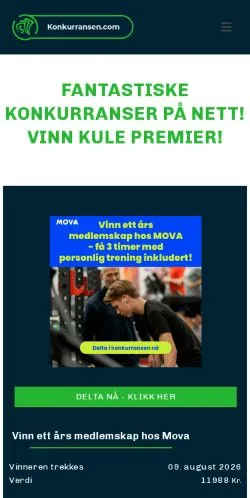 Anteprima del sito Konkurransen, media di Norvegia per articoli sponsorizzati