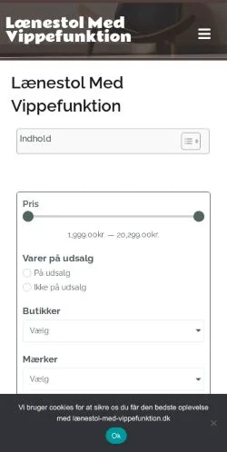 スポンサード記事向けのデンマークメディア、Lænestol med vippefunktionのサイトプレビュー