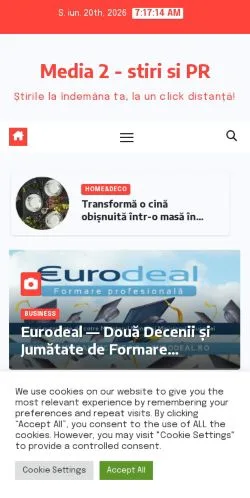 Förhandsvisning av webbplatsen Media 2, medium i Rumänien för sponsrade artiklar