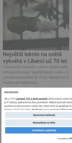 Podgląd witryny Náš REGION, medium z kraju Czechy do artykułów sponsorowanych