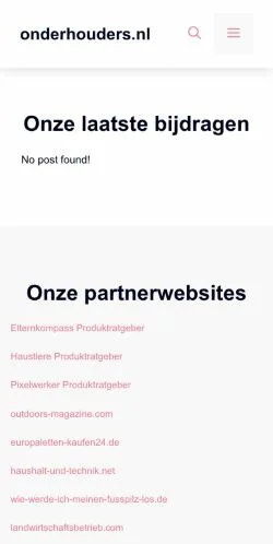 Anteprima del sito Onderhouders, media di Paesi Bassi per articoli sponsorizzati
