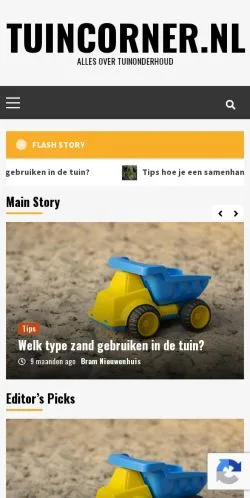 Anteprima del sito TuinCorner, media di Paesi Bassi per articoli sponsorizzati