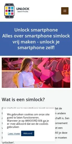 Anteprima del sito Unlock Smartphone, media di Paesi Bassi per articoli sponsorizzati
