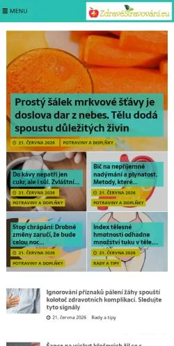 Anteprima del sito Zdravestravovani, media di Cechia per articoli sponsorizzati