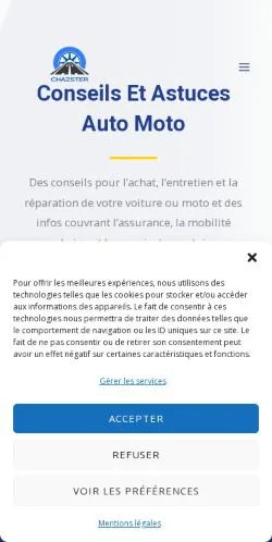 スポンサード記事向けのフランスメディア、Chazster Auto Motoのサイトプレビュー