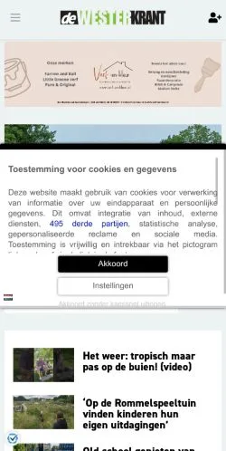 Forhåndsvisning av nettstedet De Westerkrant, medium fra Nederland for sponsede artikler