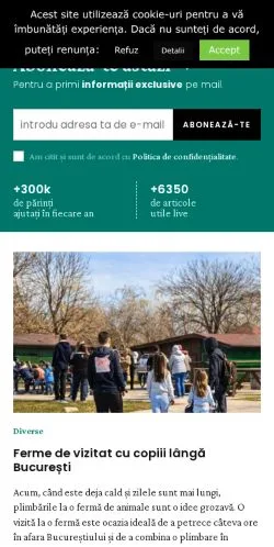 Anteprima del sito Familist, media di Romania per articoli sponsorizzati