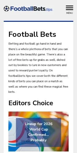 Anteprima del sito Football Bets, media di Stati Uniti per articoli sponsorizzati