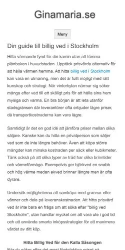 Anteprima del sito Ginamaria.se, media di Svezia per articoli sponsorizzati