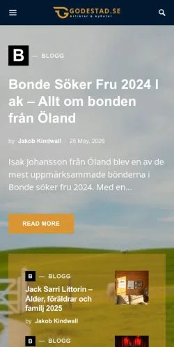 Anteprima del sito Godestad, media di Svezia per articoli sponsorizzati