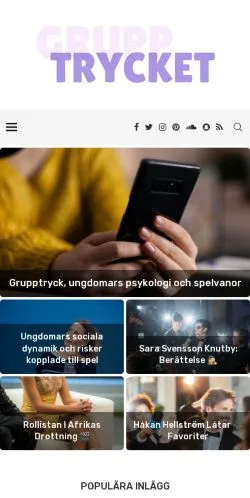 スポンサード記事向けのスウェーデンメディア、Grupptrycket -のサイトプレビュー