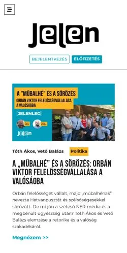 Podgląd witryny Jelen, medium z kraju Węgry do artykułów sponsorowanych
