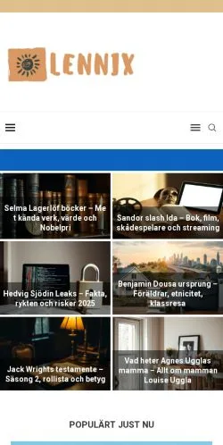 Podgląd witryny Lennix.nu, medium z kraju Stany Zjednoczone do artykułów sponsorowanych