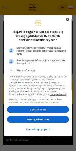 スポンサード記事向けのポーランドメディア、Mototripsのサイトプレビュー