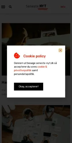Anteprima del sito Seneste Nyt, media di Danimarca per articoli sponsorizzati