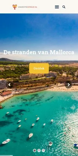 Anteprima del sito Vakantie Spanje, media di Paesi Bassi per articoli sponsorizzati